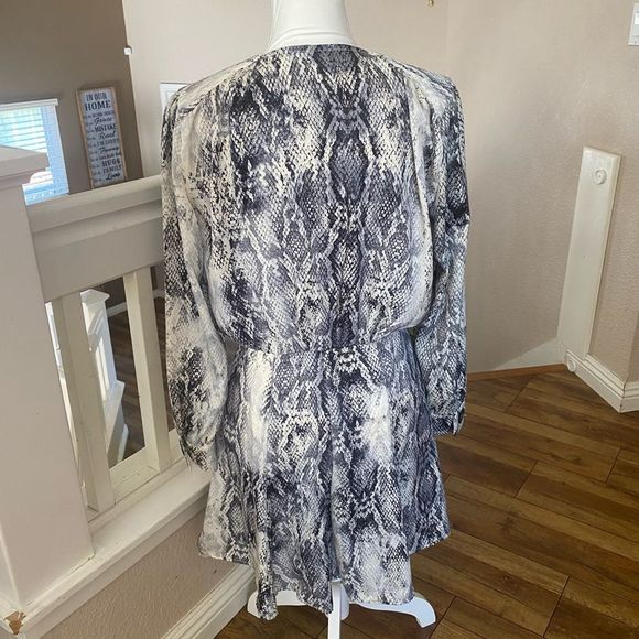 Zara Snake Skin Print Button Down Dress. - Picture 9 of 11